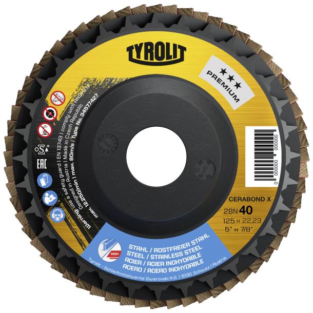 TYROLIT Cerabond Flapdisc 125mm K 40