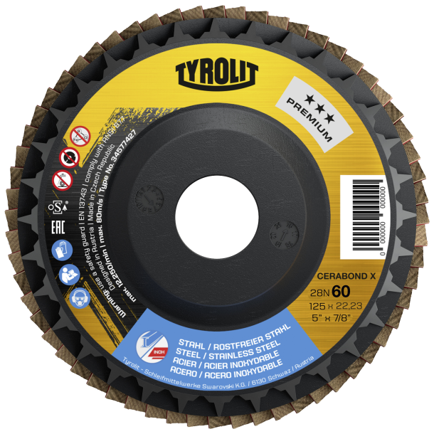 TYROLIT Cerabond Flapdisc 125mm K 60