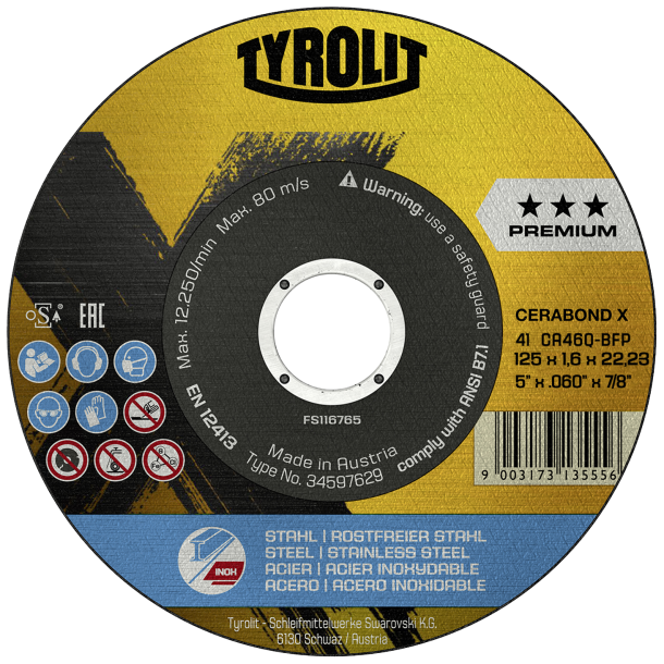 TYROLIT Cerabond Skreskive 125x1.6