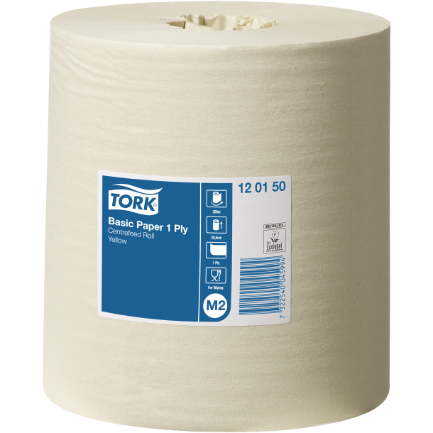 TORK Aft�rringspapir Basic M2 gul 300mtr (6 rl)