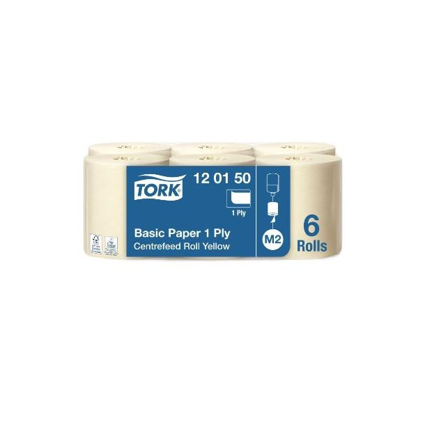 TORK Aft�rringspapir Basic M2 gul 300mtr (6 rl)