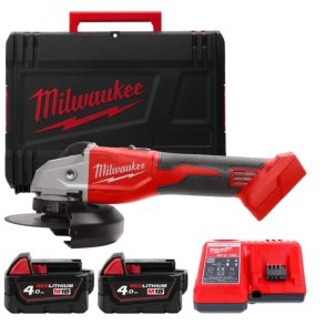 MILWAUKEE Akku vinkelsliber 18V 125mm SAMPAK MED 2 BATTERIER OG LADER