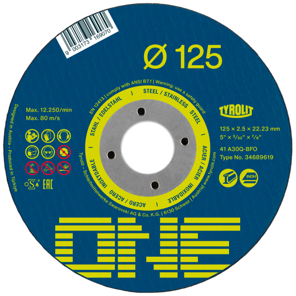 TYROLIT Skreskive ONE :125&times;1.6mm