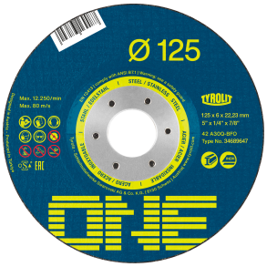 TYROLIT Skrubskive ONE :125×6.0mm