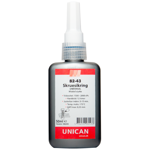UNICAN Skruesikring (82-43) MIDDEL 50ml
