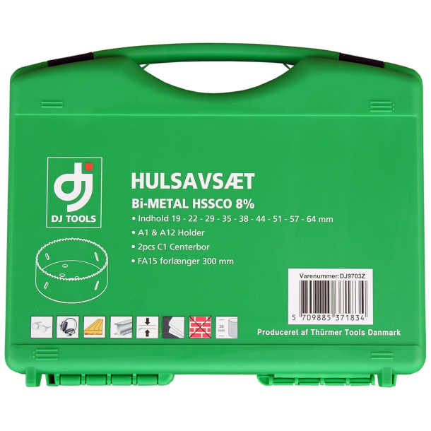 DJ TOOLS Hulsavst HSS-Co8 19-64mm m/holdere (9 stk)