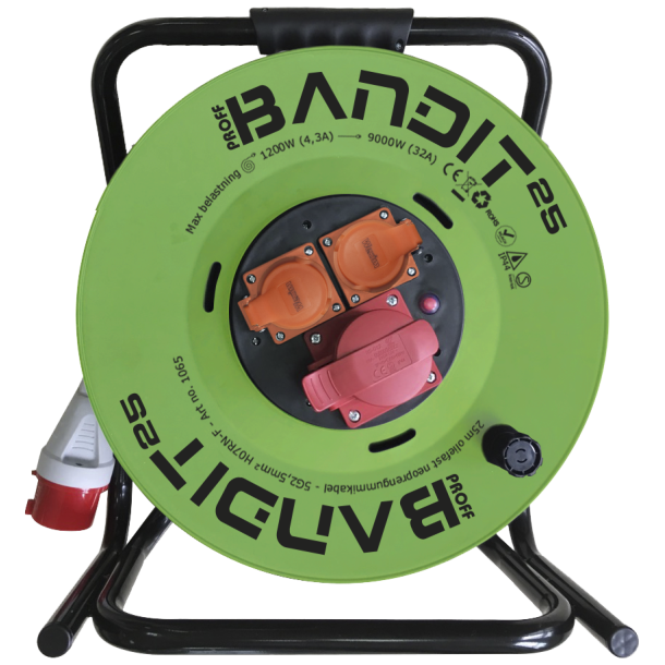 Bandit Kabeltromle kraft 5x2,5 mm2 25 m