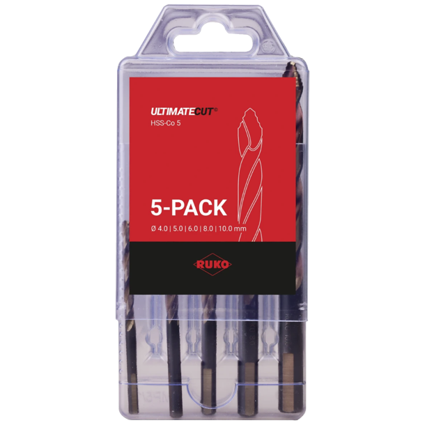 Spiralborst DIN338 HSS-Co5 Flowstep 4-5-6-8-10mm