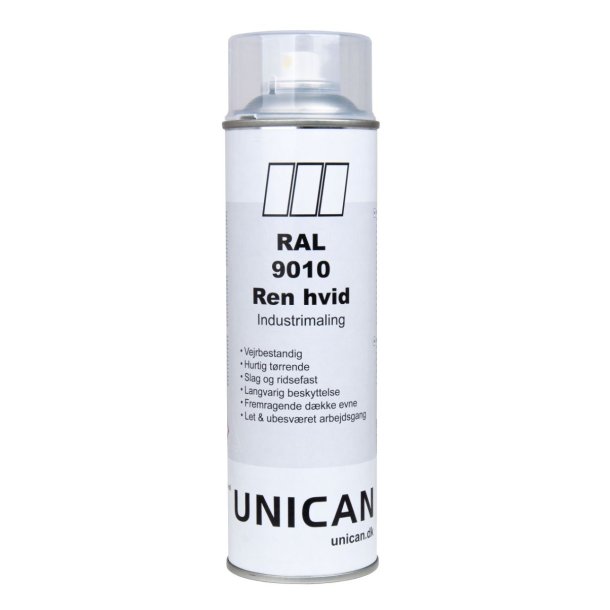 UNICAN Spraymaling (RAL 9010) REN HVID 500ml