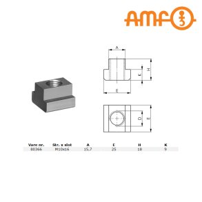 AMF T-notsmtrik M10x16